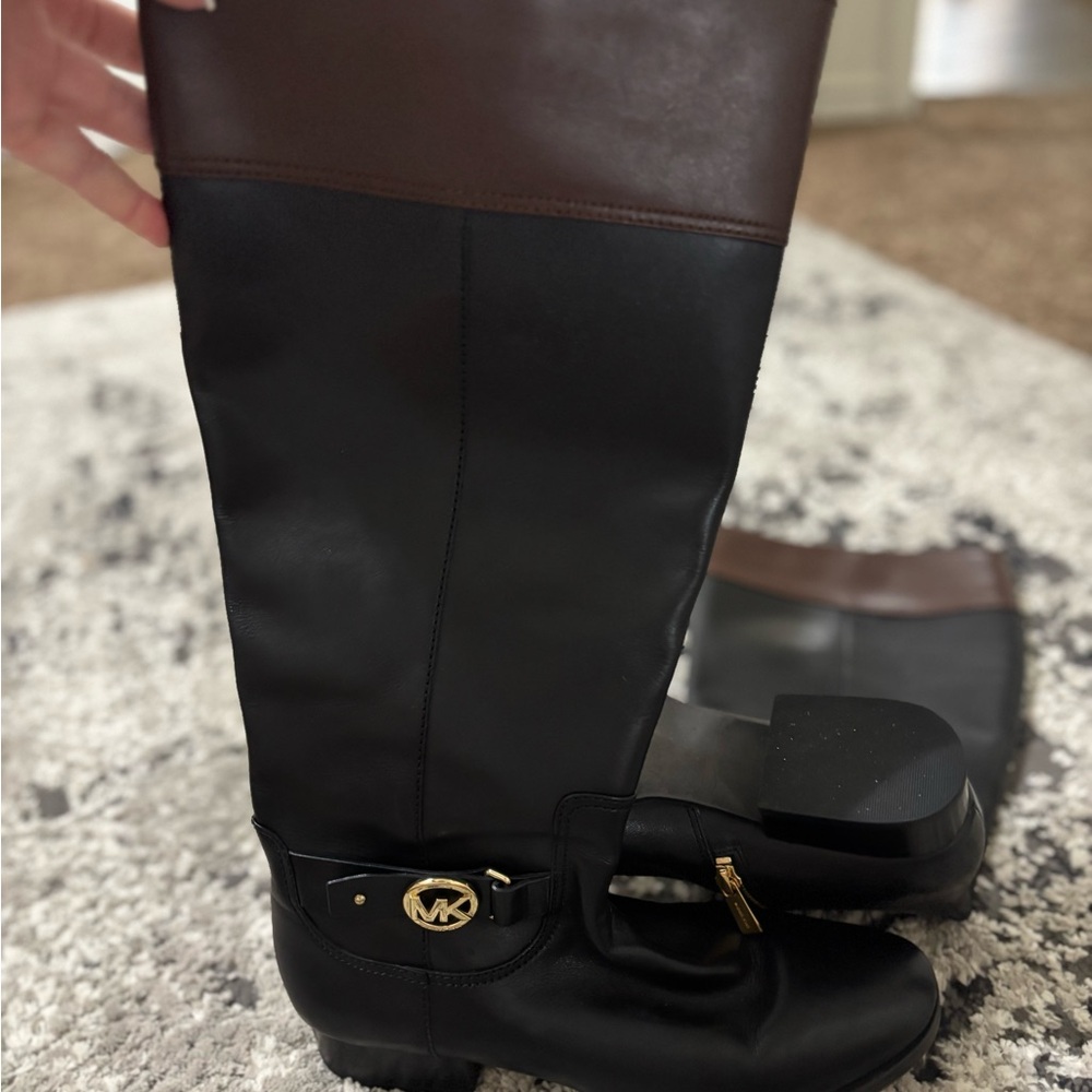 Brown and Tan Leather Tote